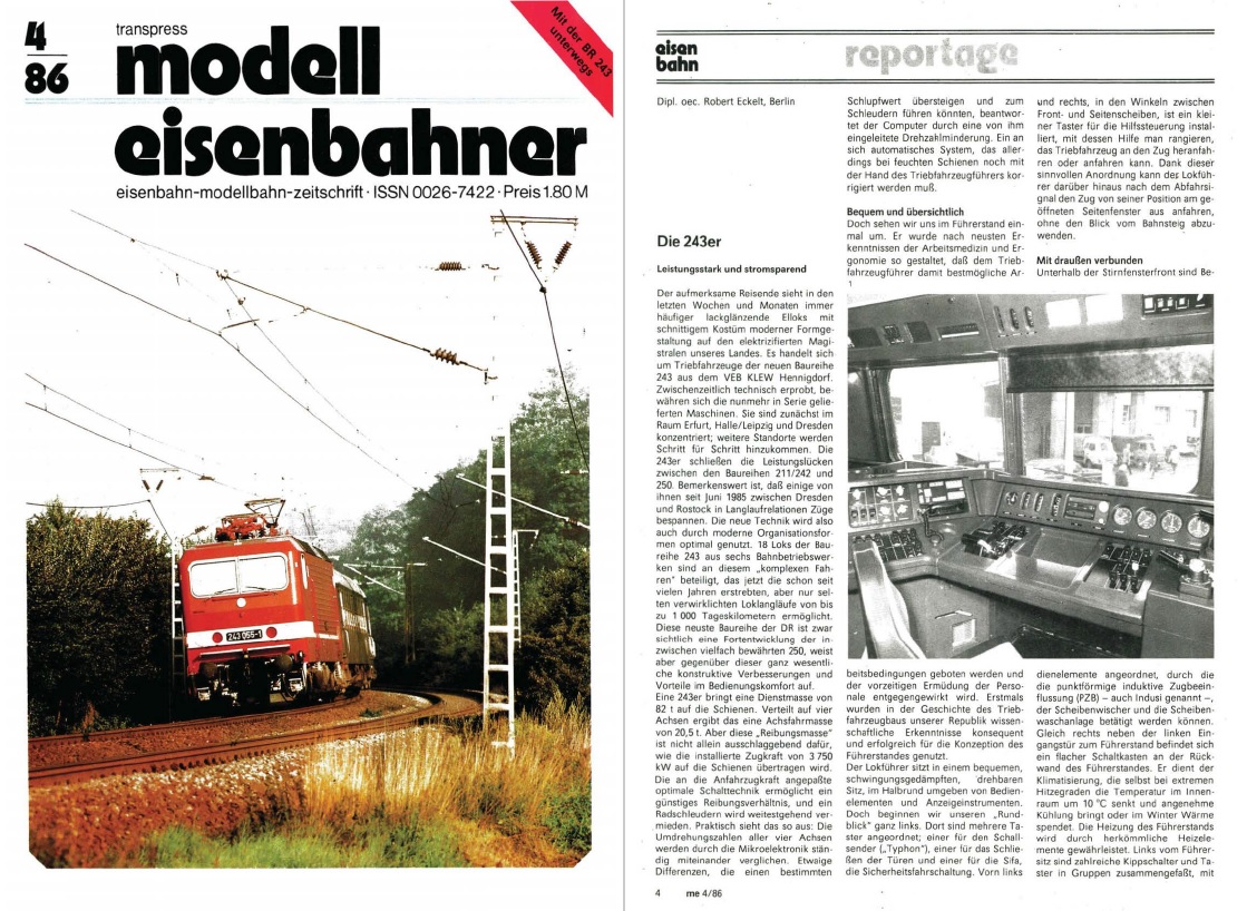 Auszug aus MODELLEISENBAHNER 04/86